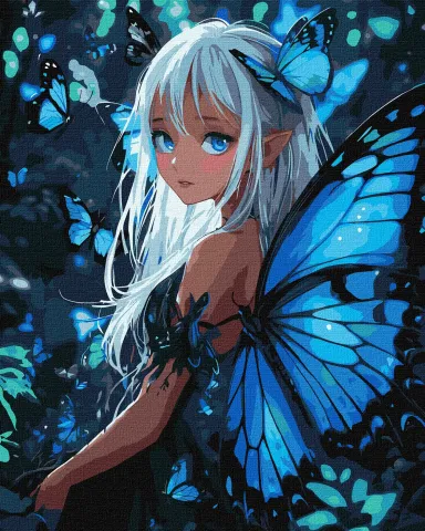 Malowanie po numerach - Magiczne motyle z farbami metalicznymi extra ©art_selena_ua