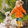Malowanie po numerach - Bieganie przez kałuże ©art_selena_ua