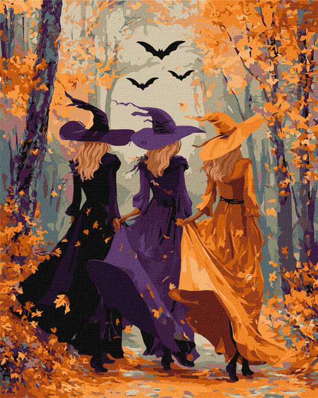 Malowanie po numerach - Trzy Wiedźmy w Lesie ©art_selena_ua