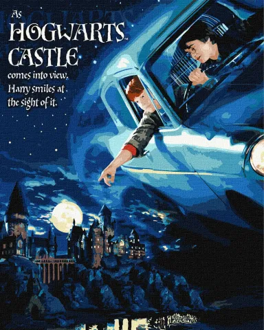 Malowanie po numerach - Harry Potter: Lot samochodem z metalicznymi farbami ©Warner Bros.