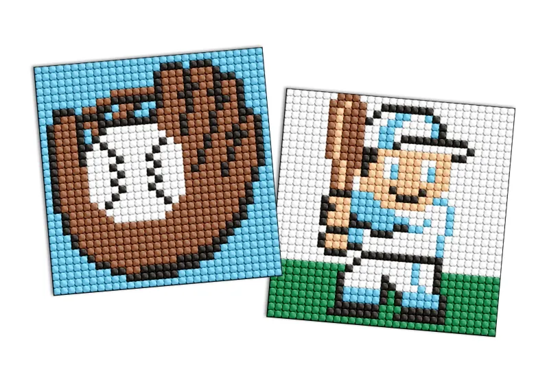 Diamentowa mozaika na naklejce - Sport. Baseball, zestaw 2 obrazów