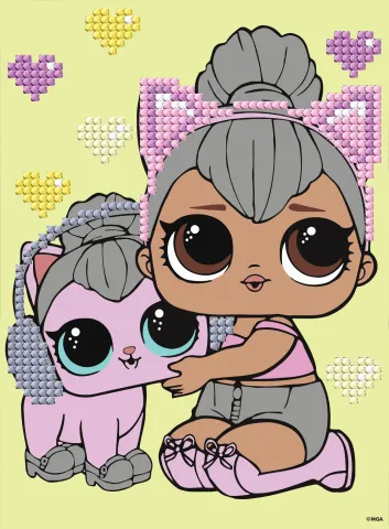 Mozaika diamentowa z częściowym wypełnieniem - LOL Surprise! Kitty Queen With Kitty Kitty