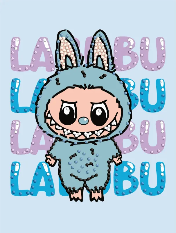 Mozaika diamentowa z częściowym wypełnieniem - On – Labubu ©art_selena_ua