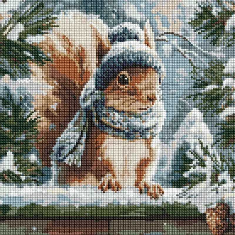 Diamentowa Mozaika - Zimowa wiewiórka ©art_selena_ua