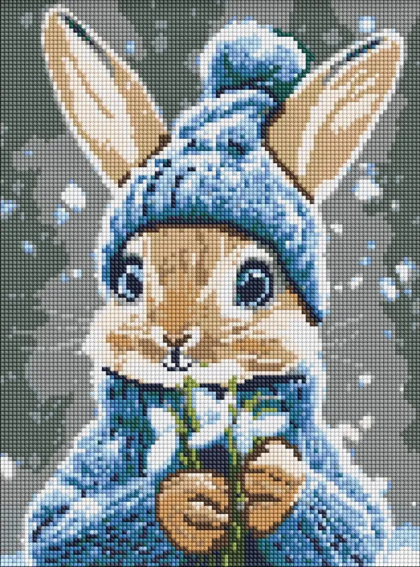 Diamentowa Mozaika - Królik z przebiśniegami ©art_selena_ua