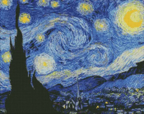 Diamentowa Mozaika bez ramy - Gwiaździsta noc ©Vincent van Gogh