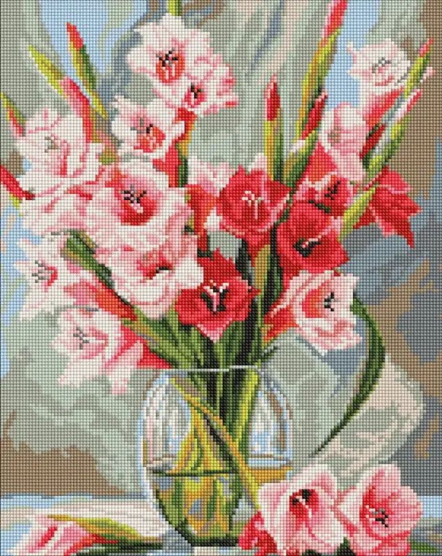 Diamentowa Mozaika - Różowe mieczyki ©art_selena_ua