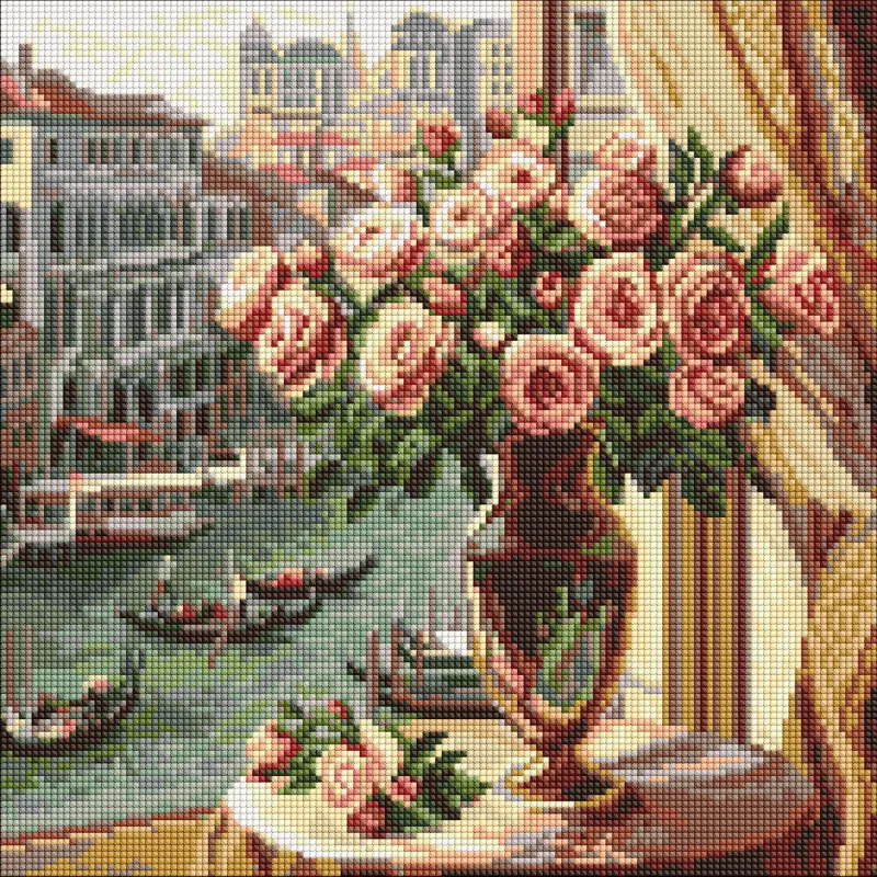 Diamentowa Mozaika - Róże w Wenecji ©art_selena_ua
