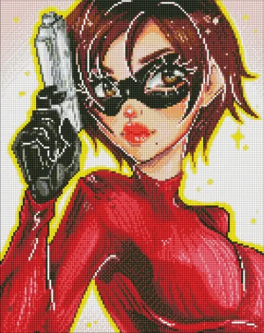 Diamentowa Mozaika - Dziewczyna-agent z holograficznymi kryształkami (AB) ©nila_art_art