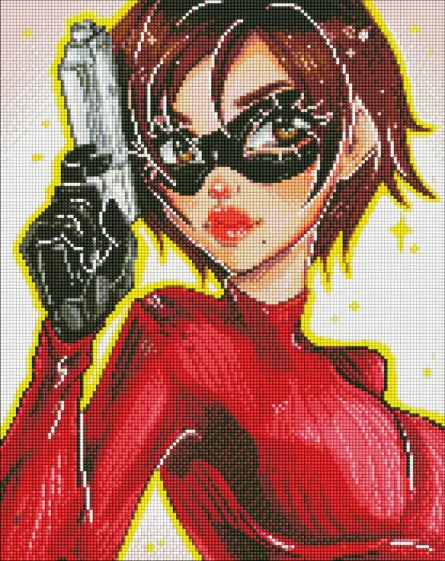 Diamentowa Mozaika - Dziewczyna-agent z holograficznymi kryształkami (AB) ©nila_art_art