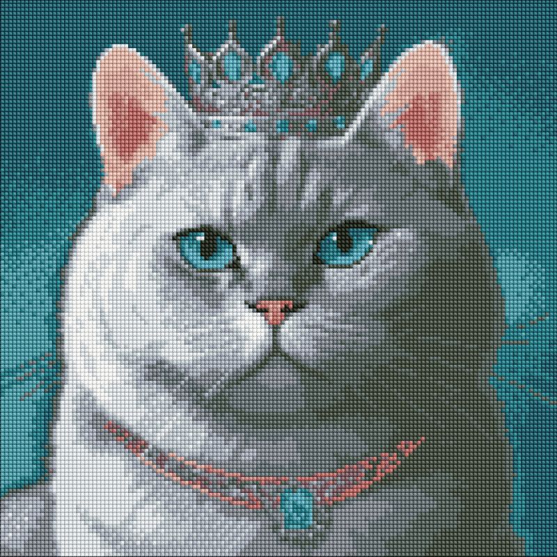 Diamentowa Mozaika - Dumny król z holograficznymi kryształkami (AB) ©art_selena_ua