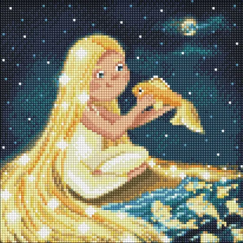 Diamentowa Mozaika bez ramy - Sekretna rzeka z holograficznymi kryształkami (AB) ©Kateryna Waleryjewa