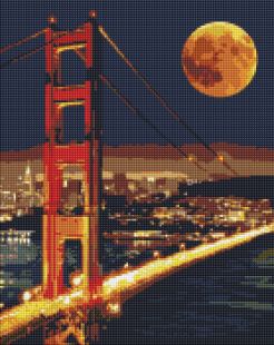 Diamentowa Mozaika - Golden Gate z holograficznymi kryształkami (AB)