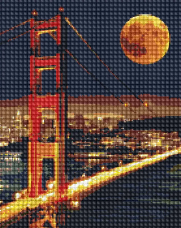 Diamentowa Mozaika - Golden Gate z holograficznymi kryształkami (AB)