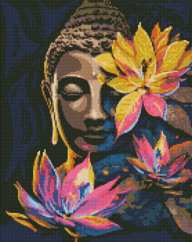 Diamentowa Mozaika - Budda z lotosami ©art_selena_ua
