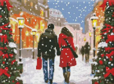 Diamentowa Mozaika bez ramy - Świąteczna atmosfera z holograficznymi kryształkami (AB) ©art_selena_ua