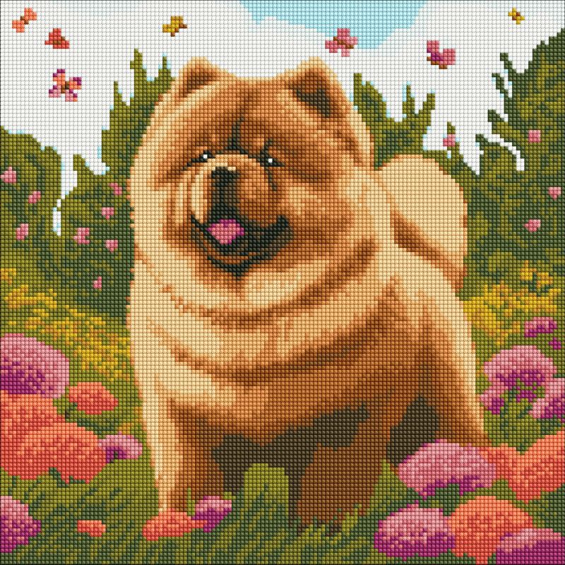 Diamentowa Mozaika bez ramy - Charming Chow ©art_selena_ua