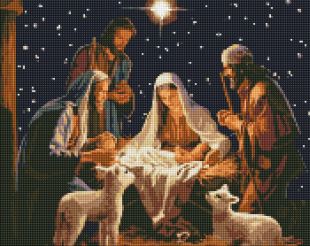 Diamentowa Mozaika - Tajemnica Bożego Narodzenia z holograficznymi kryształkami (AB) ©art_selena_ua