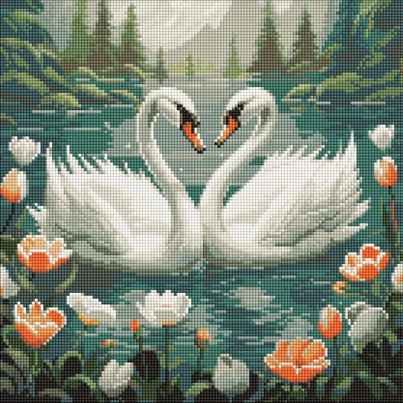 Diamentowa Mozaika - Łabędzia wierność ©art_selena_ua
