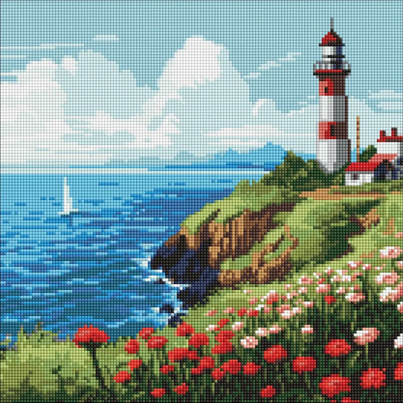 Diamentowa Mozaika - Latarnia morska na horyzoncie ©art_selena_ua