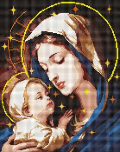 Diamentowa Mozaika - Miłość matki z holograficznymi kryształkami (AB) ©art_selena_ua