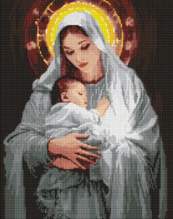 Diamentowa Mozaika - Czułość matki z holograficznymi kryształkami (AB) ©art_selena_ua
