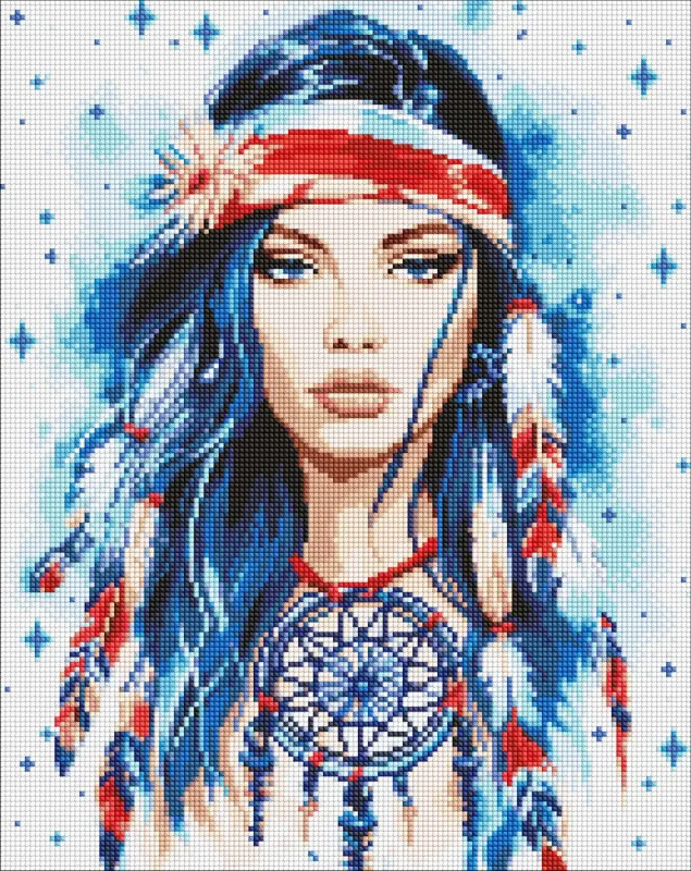 Diamentowa Mozaika - Amulet z holograficznymi kryształkami (AB) ©art_selena_ua