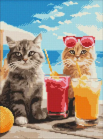 Diamentowa Mozaika bez ramy - Koty na wakacjach ©art_selena_ua