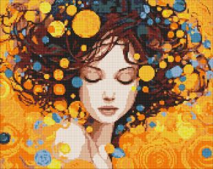 Diamentowa Mozaika - Portret elegancji z holograficznymi kryształkami (AB) ©art_selena_ua za motywami Gustav Klimt