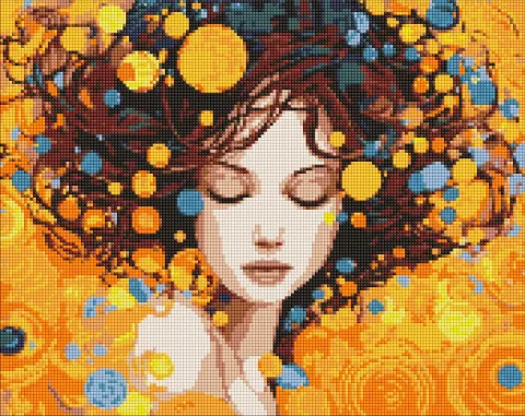 Diamentowa Mozaika - Portret elegancji z holograficznymi kryształkami (AB) ©art_selena_ua za motywami Gustav Klimt