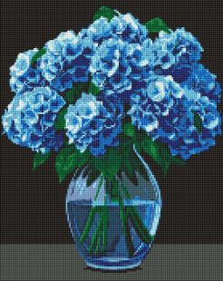 Diamentowa Mozaika - Bukiet hortensji z holograficznymi kryształkami (AB) ©art_selena_ua
