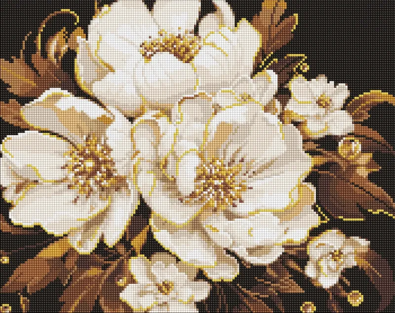 Diamentowa Mozaika - Biała delikatność z holograficznymi kryształkami (AB) ©victoria_art___