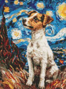 Diamentowa Mozaika bez ramy - Magiczny Jack Russell ©art.solomiia