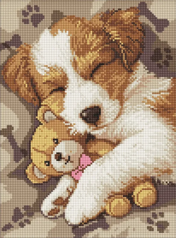 Diamentowa Mozaika - Śpiący Jack Russell ©art_selena_ua