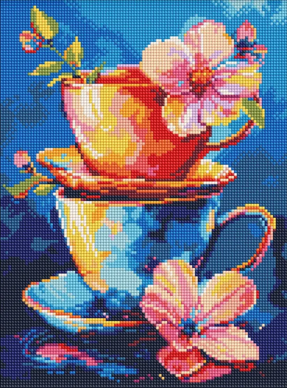 Diamentowa Mozaika bez ramy - Sekret picia herbaty ©art_selena_ua
