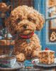 Diamentowa Mozaika - Maltipoo w kawiarni ©art_selena_ua