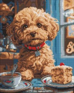 Diamentowa Mozaika - Maltipoo w kawiarni ©art_selena_ua