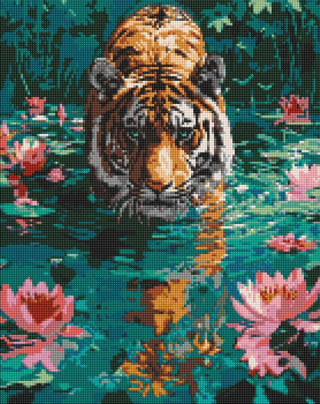 Diamentowa Mozaika - Tygrys na polowaniu ©art_selena_ua