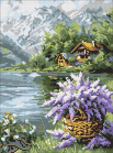 Diamentowa Mozaika - Liliowy kosz ©art_selena_ua