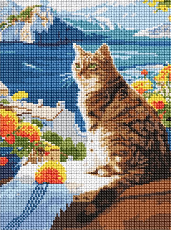 Diamentowa Mozaika - Marzycielski kotek ©art_selena_ua