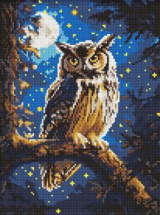 Diamentowa Mozaika - Nocna Sowa z holograficznymi kryształkami (AB) ©art_selena_ua