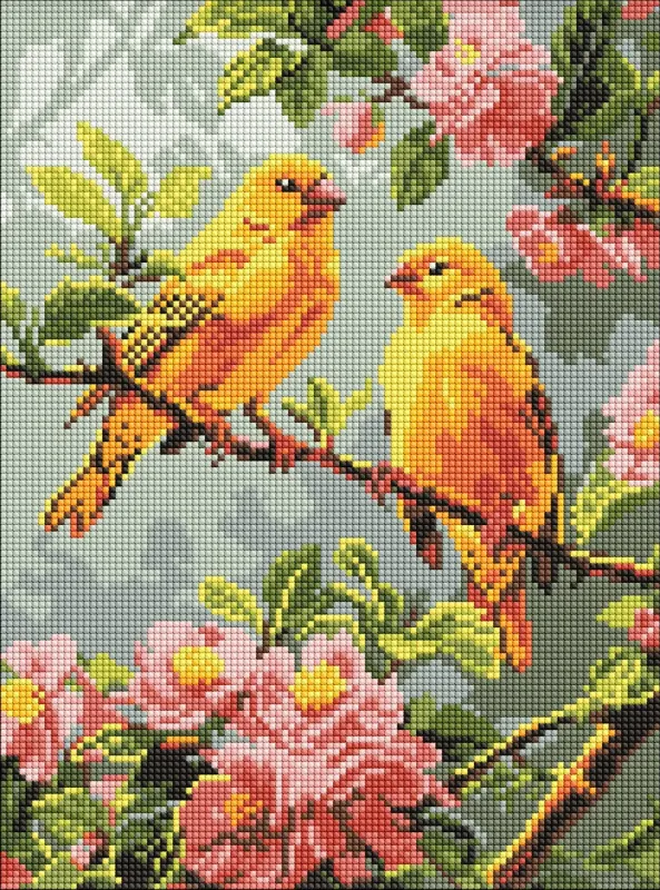 Diamentowa Mozaika - Wiosenne kanarki ©art_selena_ua