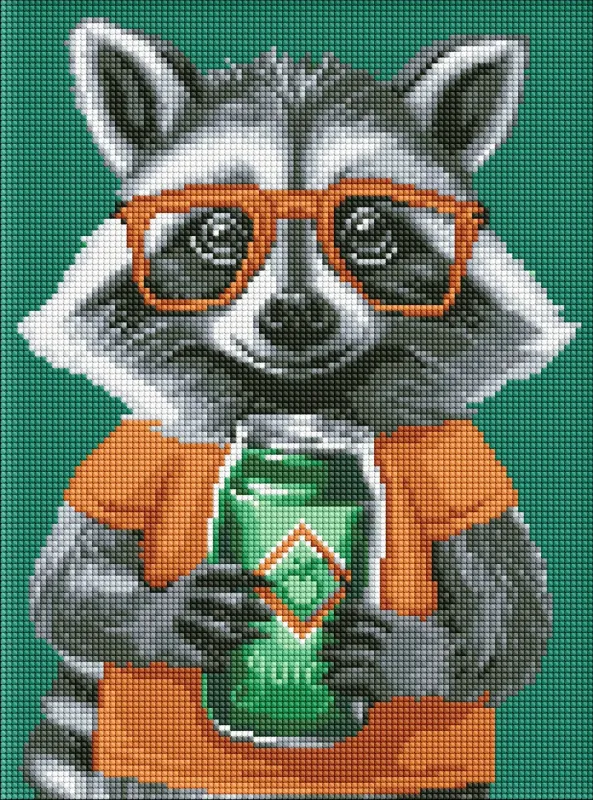 Diamentowa Mozaika - Uroczy szop pracz  ©art_selena_ua