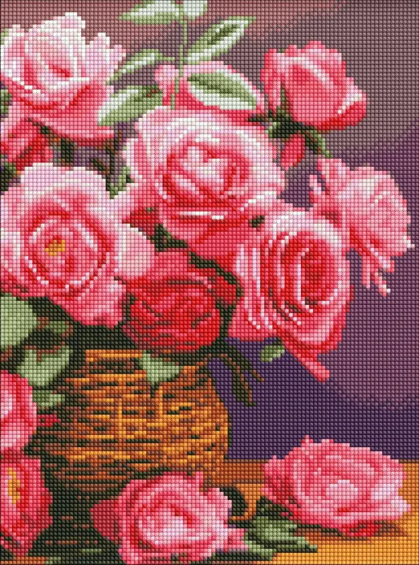 Diamentowa Mozaika - Kolorowe róże  ©art_selena_ua