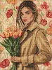 Diamentowa Mozaika - Dziewczyna w płaszczu z tulipanami ©art_selena_ua