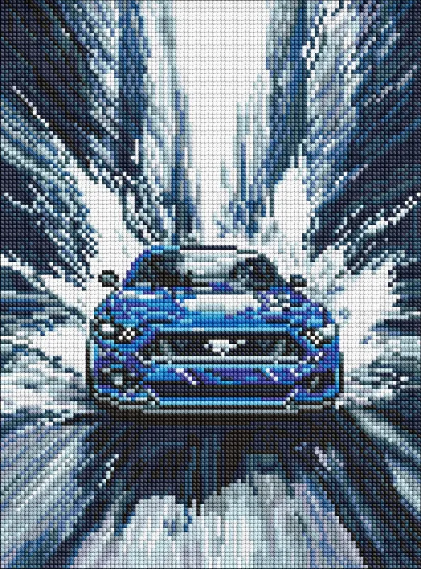 Diamentowa Mozaika - Niebieski mustang ©art_selena_ua