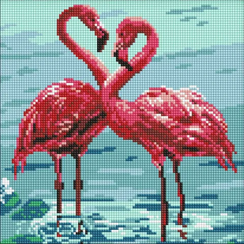 Diamentowa Mozaika - Jasne flamingi ©art_selena_ua