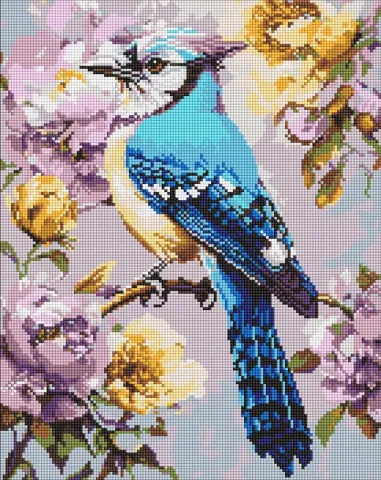 Diamentowa Mozaika - Sójka w piwoniach ©art_selena_ua