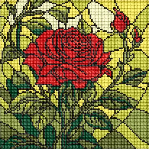 Diamentowa Mozaika - Witraż. Róża ©art_selena_ua