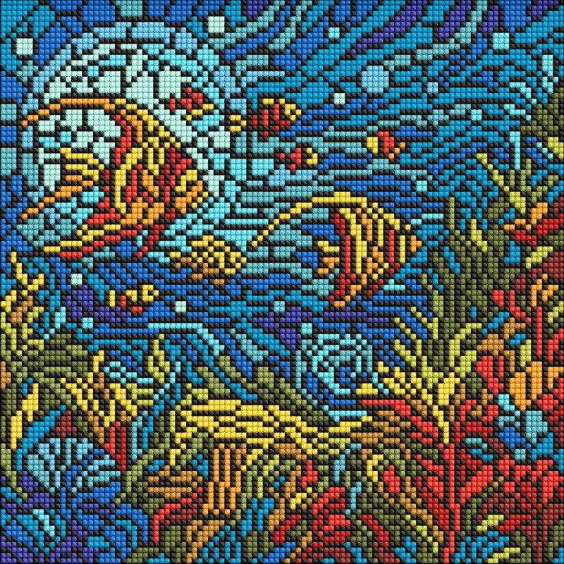 Diamentowa Mozaika - Witraż. Morski świat ©art_selena_ua